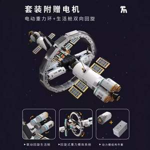 Tuomu T5006 - Bloques de Construcción de Estación Espacial Eléctrica, Plástico, Más de 800 Piezas, con Luz y Rotación, para Adolescentes - Product Image 2