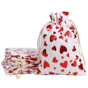 Sac d'emballage en coton portable avec cordon de serrage, motif imprimé de haute qualité, pour la Saint-Valentin – Nouvelle collection en gros - Product Image 5