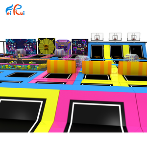 Parque <span class=keywords><strong>de</strong></span> Trampolines Profesional para Niños y Adultos, Área <span class=keywords><strong>de</strong></span> Salto Segura, Tobogán, Circuito <span class=keywords><strong>de</strong></span> Cuerdas, Directo <span class=keywords><strong>de</strong></span> Fábrica en China, Estilo Americano - Product Image 1