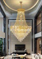 Lustres modernes de style nordique personnalisés pour hôtel, escalier, décoration de mariage, lustre doré, salon, cristal, grand lustre, plafond haut, luxe