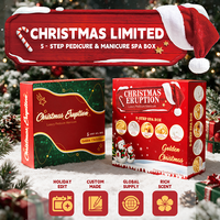 Kit de Pédicure Luxe Doré Noël Effet Bulles 5 Étapes – Soin Festif pour les Pieds, Fournitures de Salon de Manucure, Vente en Gros, Personnalisation ODM