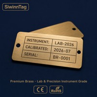 Premium Customizable Brass Equipment Asset Tag SiwinnTag QR Laser Engraved Corrosion Resistant Lab Precision Instrument
