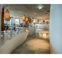 Comptoir de bar en pierre de surface solide de luxe pour hôtel et école, mobilier commercial écologique
