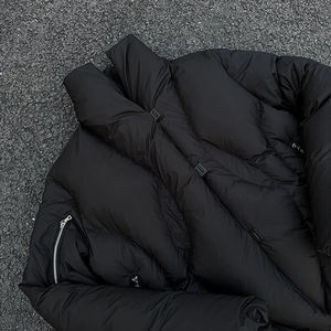 Fabrikanten Op Maat Gemaakte Winter Warme Winddichte Zwarte Outdoor Streetwear Jas Puffer Donsjack Zwaargewicht Donzen Jas Mannen - Product Image 4