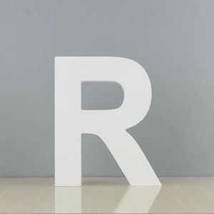 Wooden Letter R White 3D <b>Wall</b> <b>Decor</b> For Home Office Decoration - Product Image 1