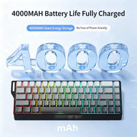 Keyboard Mekanik OEM K68 Tri-mode, 68 Tombol dengan Cetak Samping, RGB Gaming Nirkabel