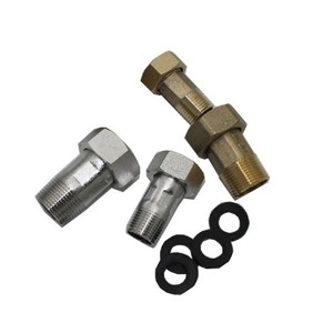 Raccords de compteur d'eau 4 5 6 5 1 pouce en laiton plaqué cuivre et acier inoxydable, connexion filetée pour conduite d'eau - Product Image 1