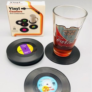 Bunte Retro Vinyl Record Disk Untersetzer Lustige Tabletop Drink Untersetzer für Licher Brewery Mats & Pads - Product Image 4