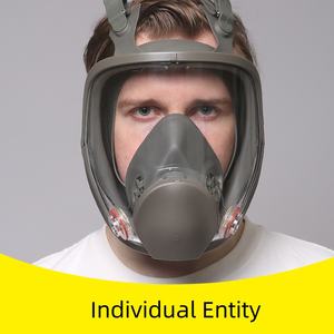V6800 masker Respirator wajah penuh, dengan kartrid Filter <span class=keywords><strong>Gas</strong></span> tahan partikel untuk industri lukisan kimia penglihatan lebar Anti kabut - Product Image 6
