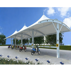 Auvent de voiture personnalisé en membrane tendue PVDF résistante au vent et robuste, protection solaire - Product Image 5