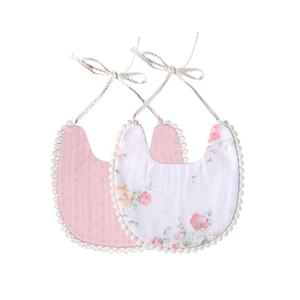 2025 Ins Offre Spéciale bébé bavoirs floraux Sweety filles deux couches lin coton gland bavoirs personnalisés - Product Image 6