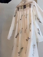 Robe longue élégante en laine à imprimé floral botanique, cardigan ouvert pour femmes musulmanes, vente en gros à Dubaï