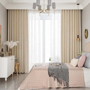 Rèm Vải Màu Trơn Sang Trọng Thiết Kế Sang Trọng Rèm Cửa Ra Màu Đen Phòng Khách - Product Image 4