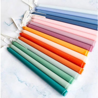 12 bougies coniques parfumées dégradées de couleur verte, faites à la main à partir de cire de soja végétalienne pour les fêtes, les mariages, la décoration de la maison, les dîners