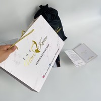 Ensemble d'emballage de produits pour extensions de cheveux et perruques, sac de courrier en papier avec cordon de serrage en satin, logo personnalisé de luxe, sac en poly blanc