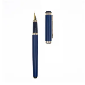 New thương hiệu nổi tiếng wenzhuo Trung Quốc Nhà cung cấp sang trọng kim loại màu xanh mực bút ưa thích đài phun nước bút vàng bút