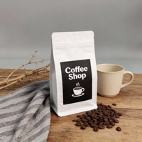 Sac refermable personnalisé en papier recyclé durable 250g avec finition mate rugueuse et fonction de sécurité pour l'emballage des grains de café