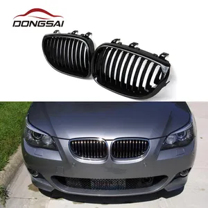 ABS Bumper Depan Mobil BMW 5 Series E60 550i M5 2009, Grill Jala Bumper Depan Mobil Slat Tunggal Hitam Gloss