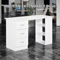 Bureau d'ordinateur de bureau en gros, blanc, intégré, avec tiroirs, pour usage domestique