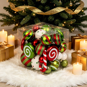 Nuove Decorazioni Natalizie di Lusso Transfrontaliere, Ornamenti Natalizi in Plastica Semi-Lavorati Elettroplaccati, Ciondoli <span class=keywords><strong>per</strong></span> Confezioni Regalo - Product Image 2
