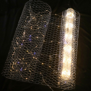 Décor de mariage moderne, accessoires de mariage, filet de pêche LED, chaîne, décoration de salle de mariage, maille hexagonale en fil métallique, décoration de plafond en forme d'étoile - Product Image 2