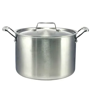 Thép không gỉ Chảo 3ply thịt hầm 16 18 20 22 24 26cm cảm ứng stockpot cho nhà bếp nấu ăn an toàn lò vi sóng máy rửa chén