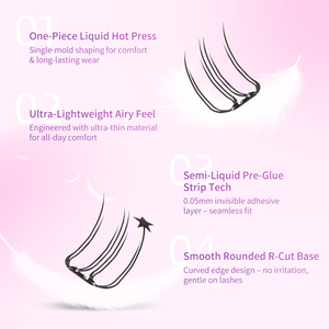 STARSCOLORS Cils pré-collés en grappes, auto-adhésifs, une seule pièce, en forme de U, pour pose DIY avec embouts décoratifs - Product Image 4