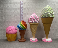 Statue de cône de crème glacée en fibre de verre, fait à la main, accessoire de décoration de magasin de desserts japonais