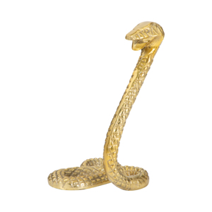 Statuetta di Serpente, Scultura Moderna in Metallo con Finitura Dorata, Elemento Decorativo per Scaffali, Tavoli, Ufficio e Soggiorno - Product Image 2