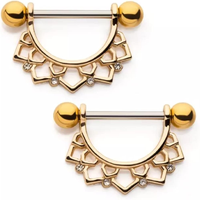 Faux Opale Nipple Piercing Marquise Nipple Barbell Anneau Plaqué Or Bijoux En Gros Piercing