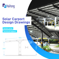 Structure de carport solaire en aluminium galvanisé à chaud sur mesure, panneau argent/noir, étanche, garantie 25 ans pour la vente en gros