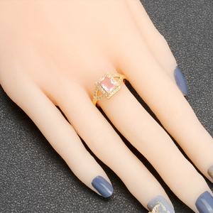 Anillos de Circonio Chapados en Oro de 24K al por Mayor JXX, Joyería de Latón de Estilo Clásico para Mujer, Hermosas Alianzas de Boda con Diamantes Dorados - Product Image 3