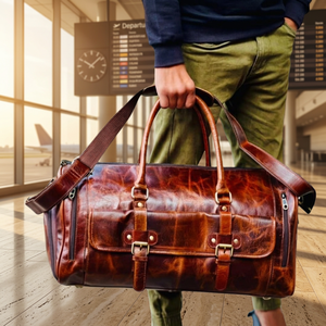 Cartera de Viaje Larga Personalizada de Cuero Genuino de Búfalo con Patrón Geométrico Vintage, Unisex, Hecha a Mano, con Cierre y Gran Capacidad - Product Image 1