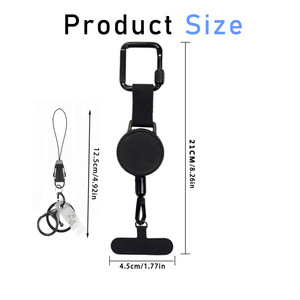 Ouvre-bouteille multifonctionnel, cordon antivol pour téléphone, sangle télescopique en fil d'acier pour téléphone portable avec boucle de verrouillage, en - Product Image 4