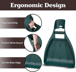 叶子铲子 手推耙子 带腕带的耐用抓叶工具，用于铲叶 - Product Image 2