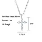 Nuova Collana in Moissanite con Pendente a Croce da 0,6 <span class=keywords><strong>Carati</strong></span> Placcata in <span class=keywords><strong>Oro</strong></span> Bianco 18K su Argento Sterling <span class=keywords><strong>925</strong></span> Gioielli all'Ingrosso - Product Image 3