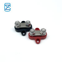 Barre omnibus 12V 200A M8 à double borne, bornier de distribution de puissance de batterie positif et négatif, bloc de jonction