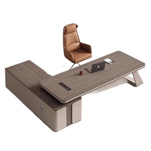Set <span class=keywords><strong>Scrivania</strong></span> e Sedia Direzionale in PVC <span class=keywords><strong>Moderno</strong></span> e Lussuoso per Manager/Presidente - Product Image 5