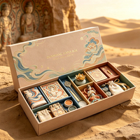 Boîte cadeau rigide de luxe style chinois avec estampage à chaud, en papier écologique et sûr pour les aliments, pour emballage de bonbons et de nourriture, logo personnalisé