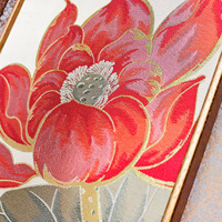 Panel dinding seni tekstil dekoratif bertema bunga, tenun brokat sutra murbei gaya Chinoiserie buatan tangan, karya seni ramah lingkungan