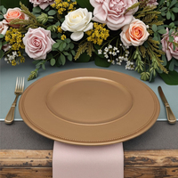 Plateau de charge rond en plastique de 13 pouces grande assiette de décoration de table pour la maison cuisine fête mariage ou événement plats et assiettes