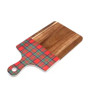 Factory Wholesale New Designed Acacia Wooden Serving Wood Cutting Board Cheese Board With Handle