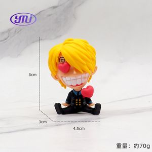 8 스타일 10CM 앉아 Q VER. 루피 사보 로 쵸퍼 롤로노아 조로 상디 우솝 1 조각 만화 입상 동상 장난감 PVC 애니메이션 그림 - Product Image 4