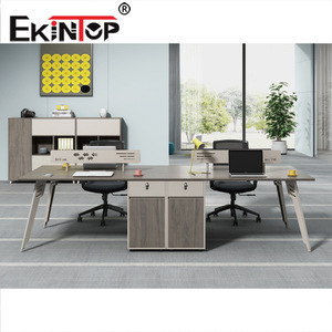 Bureau de travail Zhongqirun pour 4 à 8 personnes, poste de travail moderne avec rangement et cloisonnement pour usage professionnel - Product Image 2