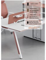 Ensemble de mobilier de bureau moderne et minimaliste : bureau et chaise avec rangement pour immeuble de bureaux