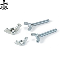 DIN316 acier au carbone papillon Tri vis à oreilles écrous boulons torsion à la main pliant système de mesure métrique en pouces oxyde noir pour