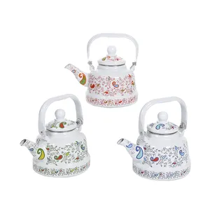 New Product Multicolor Enamel Tea Kettle, Enamelware Teapot Cast Iron Handle Kettle With Lids