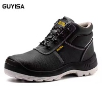 Chaussures de sécurité GUYISA unisexes S3 SRC en cuir véritable avec embout en acier, résistantes aux perforations et antidérapantes pour l'hiver et l'utilisation en usine