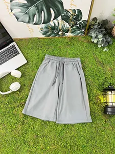 Shorts décontractés gris à séchage rapide avec cordon de serrage, tricotés, pour l'été, style décontracté ample et respirant pour garçons et filles - Product Image 5