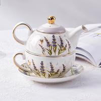 Théière anglaise à fleurs pour le thé de l'après-midi, théière mère et enfant en céramique, service à thé pour la maison et le bureau, ensemble de tasses à eau